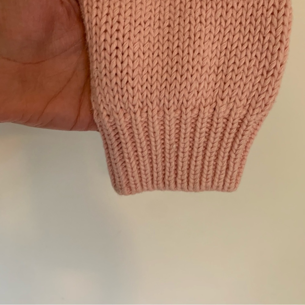 Women’s Vintage Lee David‎ Rose Floral Knit Cotton Grandma Sweater Blush Pink L - Picture 6 of 11